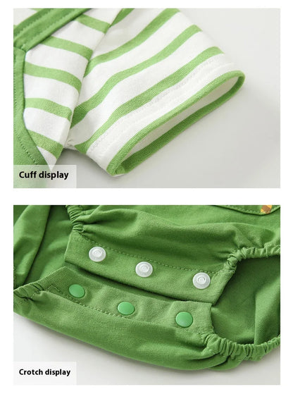 MINISO Mickey Sommer Baby Jungen Kurzarm Klettern Anzug Koreanischen Stil Baumwolle Faux Zwei Stück Säuglingsspielanzug 0-1 jahre Bodys.