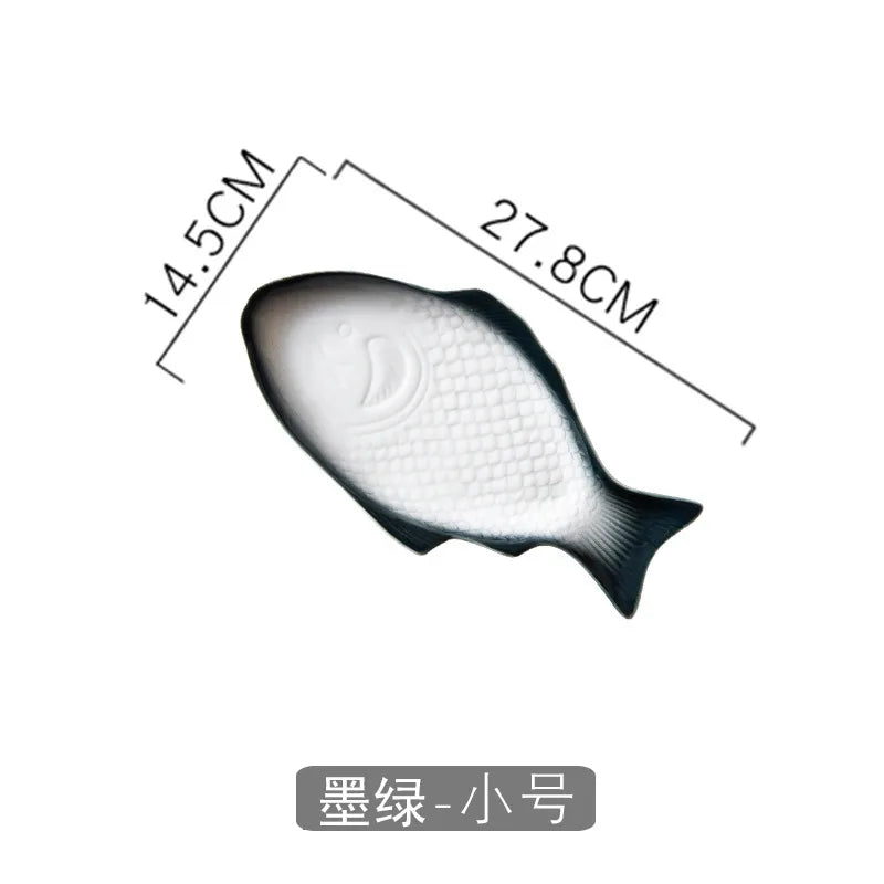Japanese Ceramic Fish Plate White Irregular Plate Healthy Tableware Kitchen Cookware Dessert Sushi Pasta Plate Hotel Tableware.