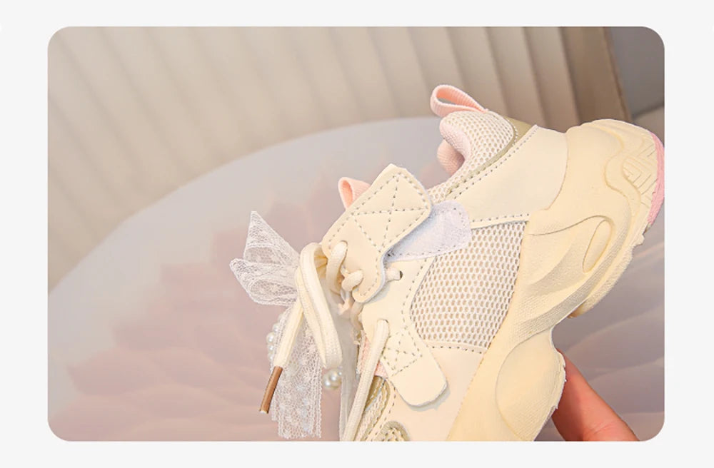 Autumn Sneakers For Kids Korean Style Trend Fashion Girl's Sneakers Soft-soled Breathable Teenager Children Sport Shoes.