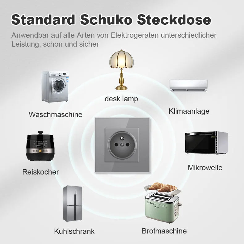 Nywp Französisch standard stecker, glas wallboard, Französisch netzteil, 16a 220V erdung buchse, kind schutz tür.