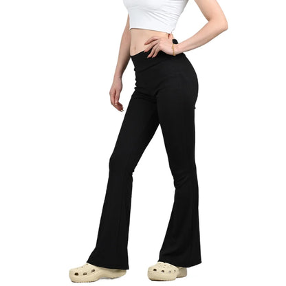 Woman Spring Summer Cinching Hip Lifting Fitness Exercise Elastic Bell Bottom Pants Women Casual Outdoor Running Yoga Pants.