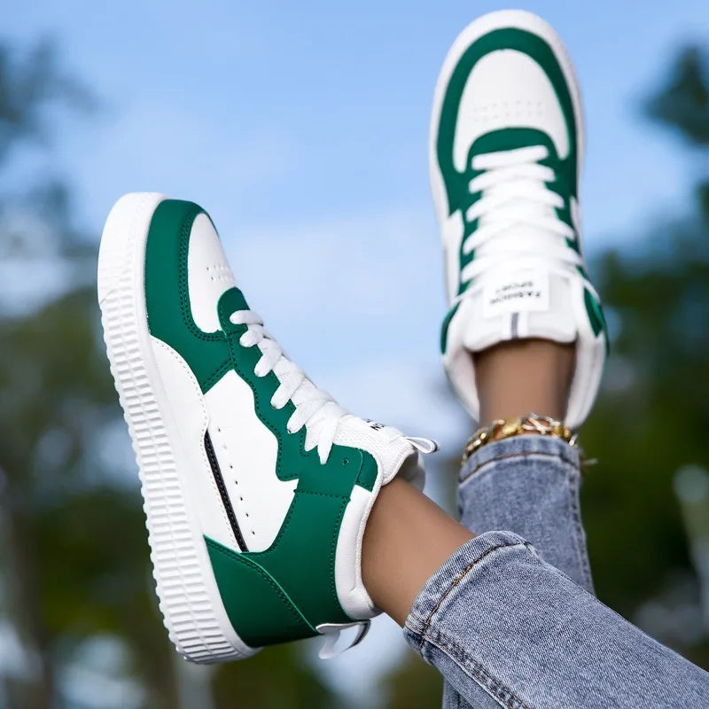 YRZL High Top Sneakers Unisex Waterproof Pu Leather Lightweight Sports Shoes Wear Resistant Tennis Shoes for Men Women