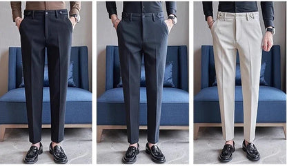 Navy Men's Suit Pants, White Black Trousers, Gray Khaki Pantalones Hombre Fashion Slim Male Pant, 28 29 30 31 32 33 34 36.