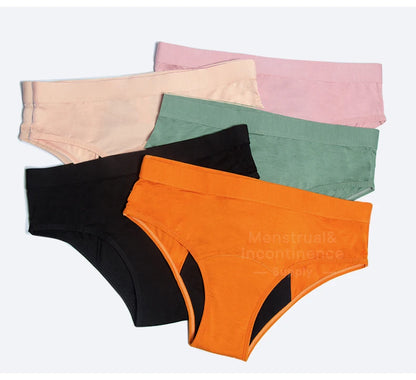 Menstrual Panties Bamboo Fiber Reusable Breathable 4-Layer Leakproof Protection Period Underwear Fast Absorbent.