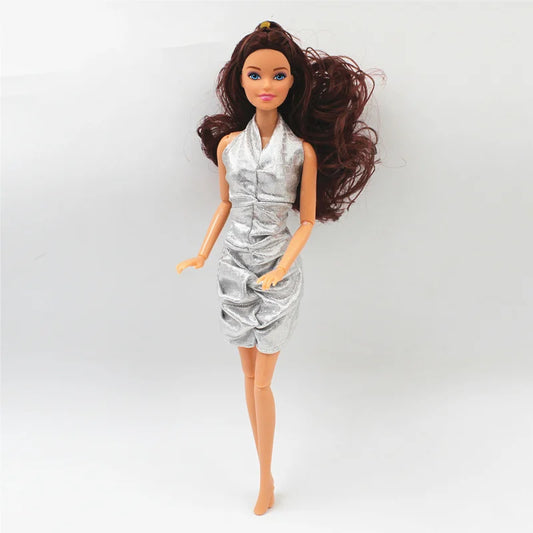 New 30cm 11 Joints Movable Doll with Clothes 1/6 Doll with Skirt Girls Play House Diy Dress Up Toy Gifts.