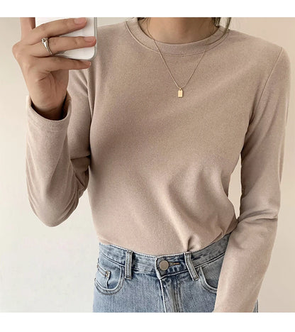 Winter Frauen Pullover T Shirt Frauen Oversize T-Shirt Frau Kleidung Weibliche T Tops Pullover Langarm Rohr Gestrickte T-shirt Top