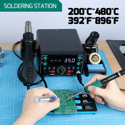YIHUA T12 Lötkolben Station Kit Schnelle Heizung Schweißen Für SMD PCB Reparatur Werkzeuge Elektronische Auto-schlaf Hor Air rework Station