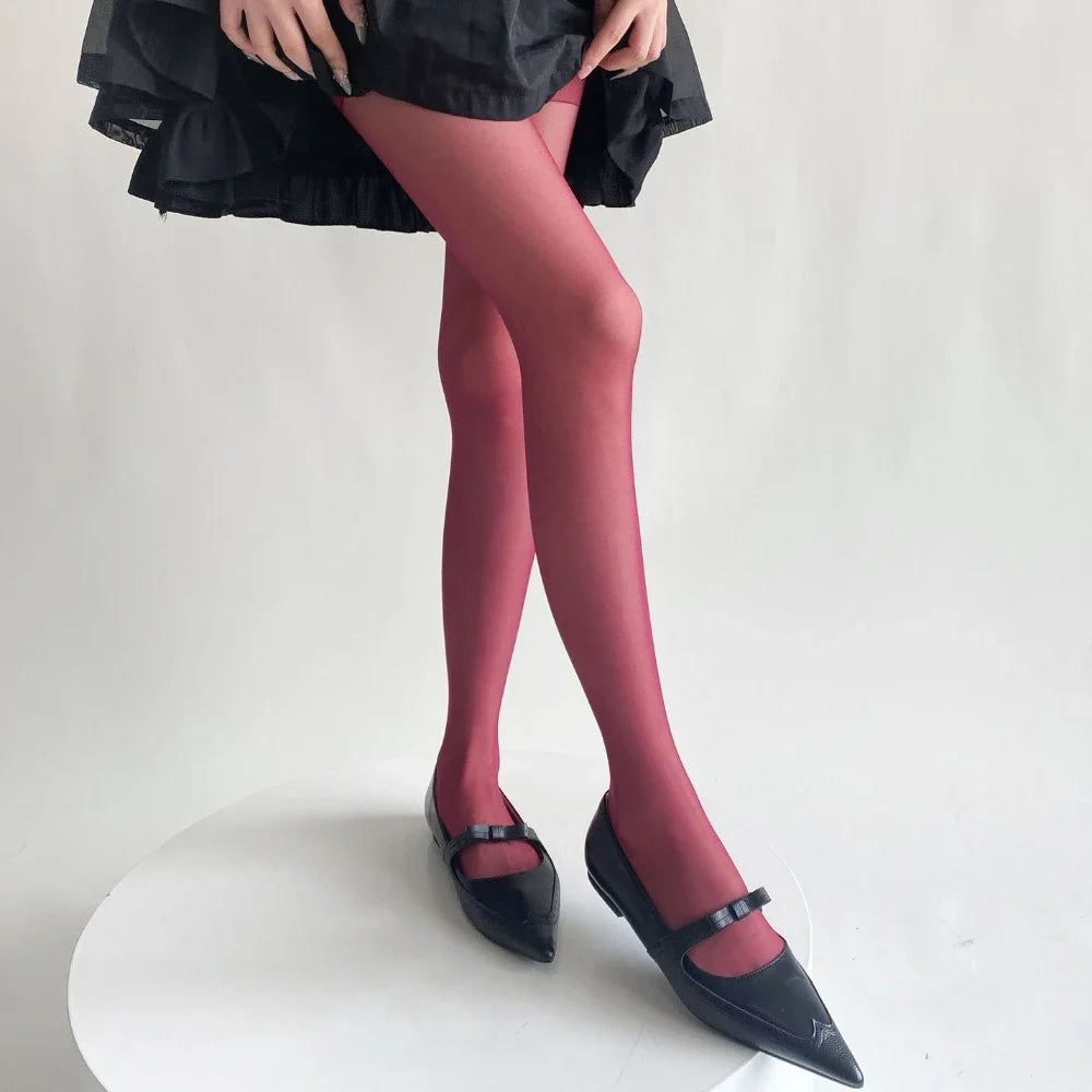 Blue Green Ultra-thin Nylon Thigh High Stockings Pantyhoses Women Sexy Women Tights Velvet Sexy Lingeries Hosiery Body Stockings