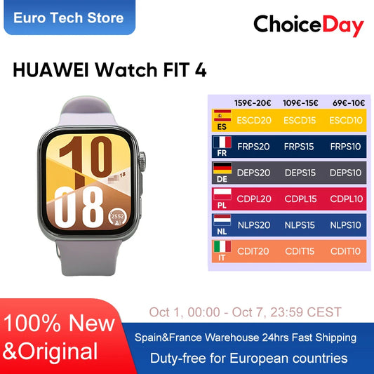 Original HUAWEI Watch FIT 4 Smartwatch,1.82-inch AMOLED Display, Bluetooth calling Health Monitoring Smart Watch.