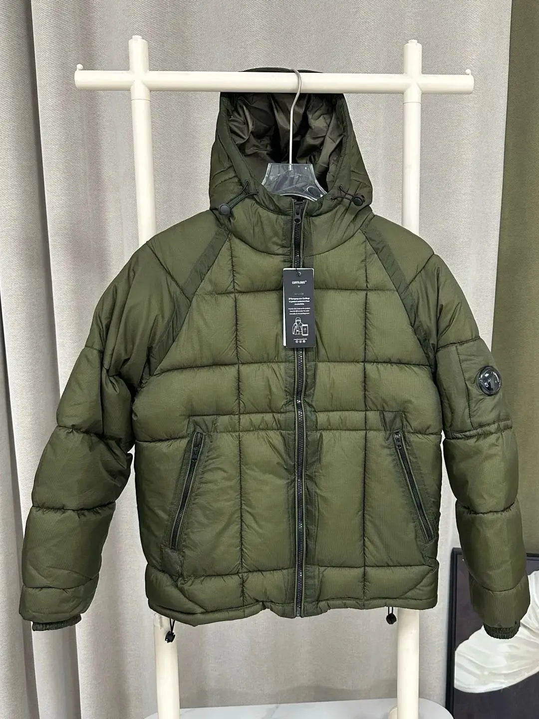 2025 Italian CC Glass Black Button Brand Style Men Winter Coat 3 Labels Logo  Jackets Men's Lightweight Thermal Coat Hooded Coat.