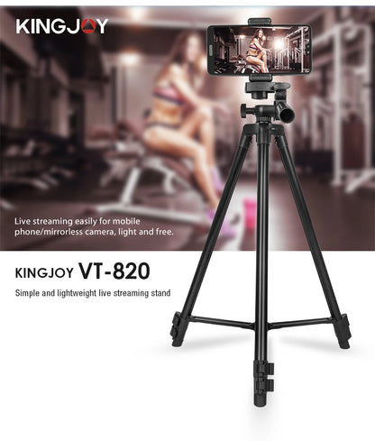KINGJOY Aluminum Tripod 0.3KG with Quick Release Plate and 360° Head for Sony/Nikon/Canon DSLR and Smartphones,Camera,Live,Vlog.
