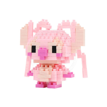 Stitch Disney Princess Elsa LinaBell Building Blocks Mickey Mouse Duck Mini Action Figures Blocks Assemble Toys Brick Kids Gifts