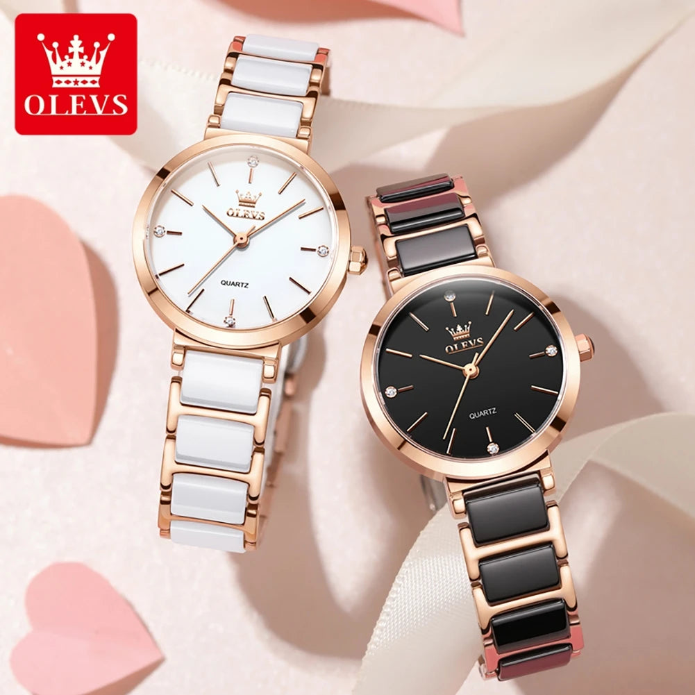 OLEVS Women's Wristwatch Luxury Brand Watch for Women Elegant Bracelet Waterproof Fashion Quartz Ladies Watches Reloj Para Mujer.