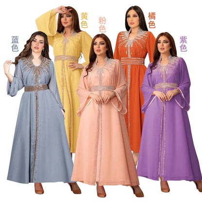 Floral Bedruckte Abaya Arabisch Langes Kleid Frauen Muslimischen Marokkanischen Kaftan Robe Golf Jalabiya Dubai Islam Türkei Kleider Ramadan Kleid.