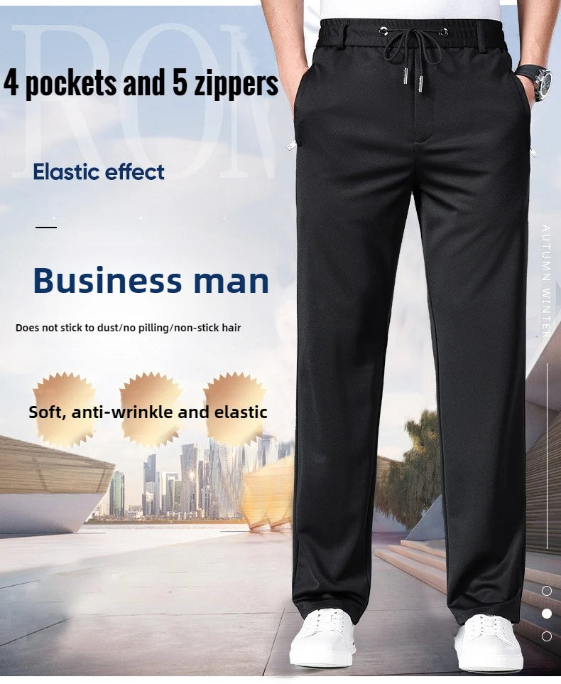 Big Size 10XL Winter Pants Men Fleece Lined Elastic Waist Strtch Trousers Male Thick Warm Straight Business Work Wear Plus Large.
