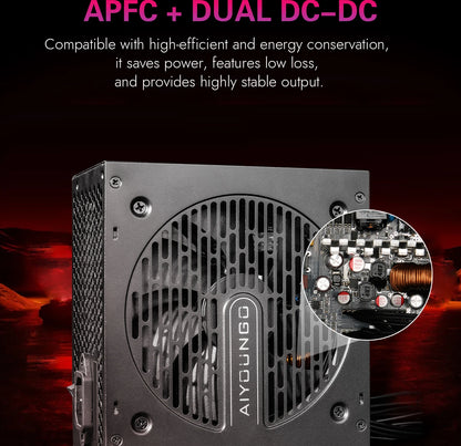 Aigo AT Power Supply PC Gamer 550W 650W 750W ATX Fonte 80 PLUS Bronze Certification 100-240V Diy Gaming Computer PSU For 14600kf.