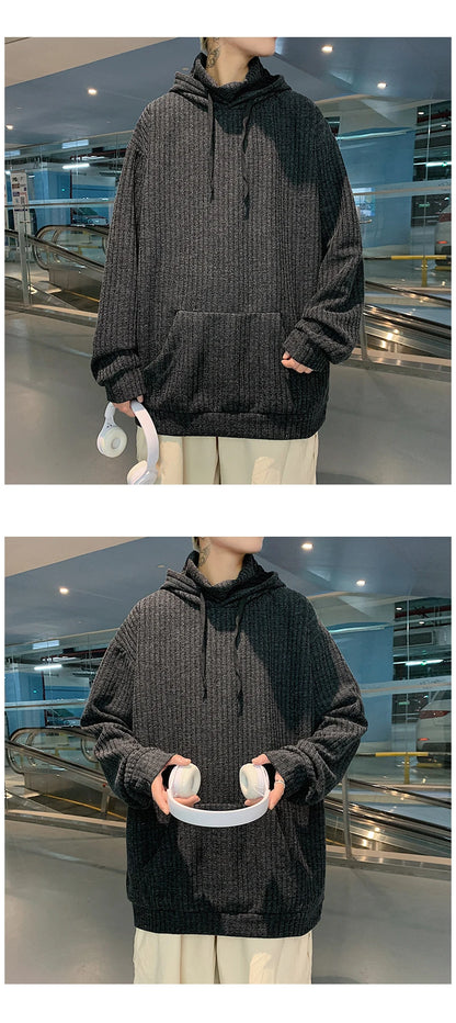 Sweater Men Spring Autumn Men's Hooded Sweater Casual Pullover Warm Knitted Sweatercoat Pull Homme Plus Size 3XL Streetwear.
