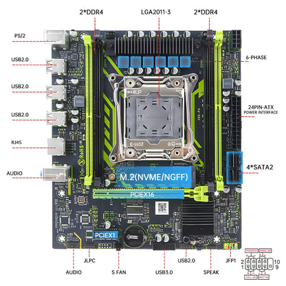 SOYO Gaming Motherboard Set Kit With LGA2011-3 Xeon E5 2650 V4 CPU DDR4 16GB (1*16GB) 2133MHZ RAM Memory M.2 NVME For Desktop.