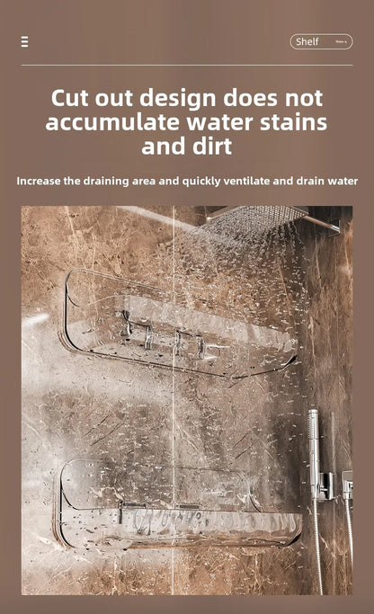 Kein Bohren, Acryl-Badezimmerregal, Wandmontage, Dusch-Organizer für Shampoo, Kosmetik, platzsparendes WC-Aufbewahrungsregal, Eckregal