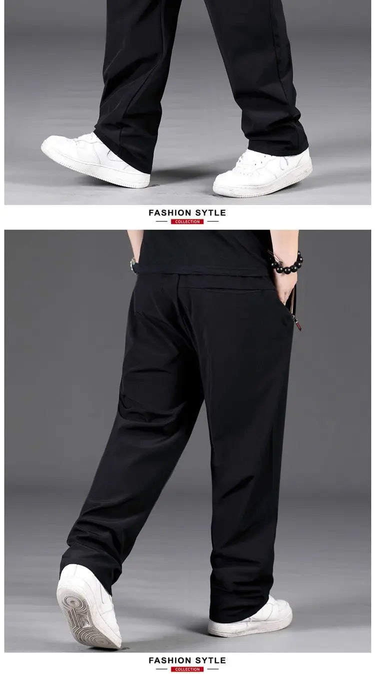 8XL Casual Pants Mens Straight Loose Trousers Men Clothing Elastic Waist Quick Dry Pants Summer Fashion Oversized Joggers Pants.