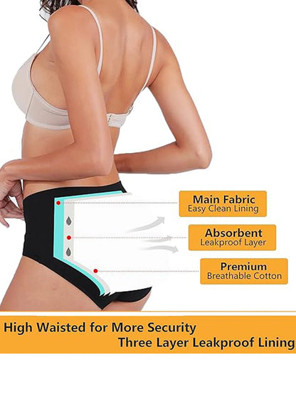 5Pcs Women Protective Cotton Menstrual Period Panties Teens Breathable Leakproof Briefs Women Postpartum Underwear.
