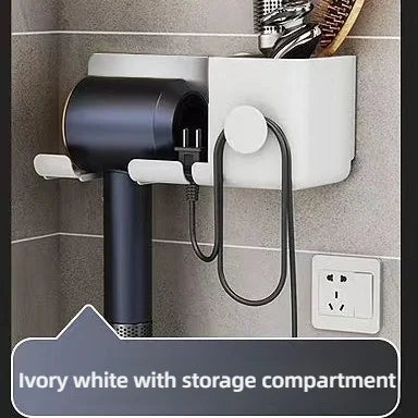 An der Wand montierte stanzfreie Toilette Haartrockner Rack Badezimmer Haartrockner Lagerregal Haartrockner Halterung Badezimmerzubehör ﻿