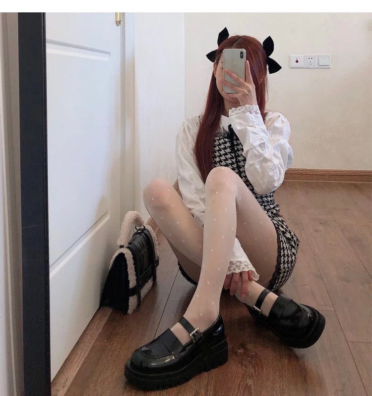 Sexy Women Pantyhose Tights Seamless Sexy Lace Mesh Fishnet Pantyhose Summer Nylon Polka Dot Print Tight Stocking Female Hosiery.