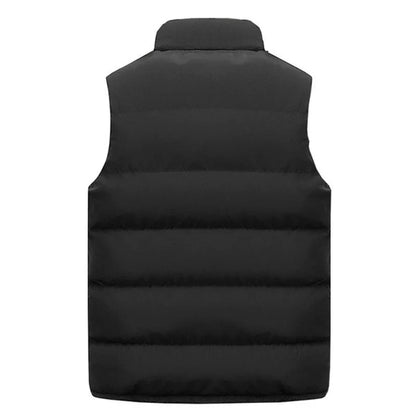 Mens Vest Jacket Warm Sleeveless Jackets Winter Waterproof Zipper Coat Autumn Stand-up Collar Casual Waistcoat Brand Clothing.