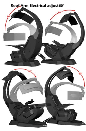 Manticore Zero Gravity Liegestuhl aus echtem Leder, Cockpit-Option, Memory-Schaum mit Massageunterstützung, mehrere Monitore