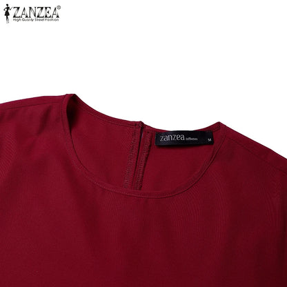 ZANZEA Mode Frauen Langarm Muslimischen Abaya Kleid Frühling Patchwork Maxi Kleider Robe Femme IsIamic Vestidos Lace Up Sommerkleid.