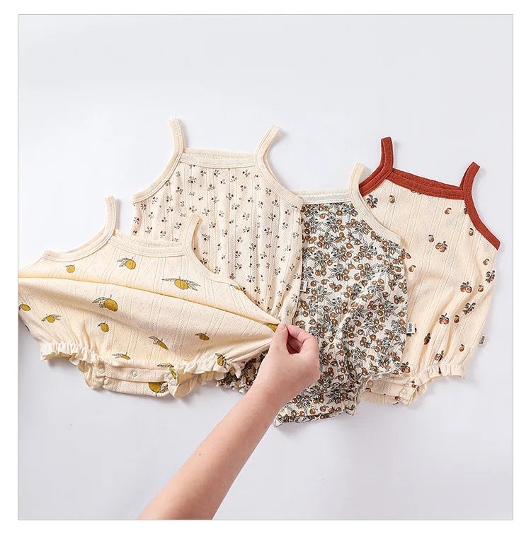 0-24m Neugeborenes Kind Baby Stram pler Mädchen Jungen Sommerkleid ung ärmel los schulter frei Overall niedlichen süßen Bodysuit Outfit.