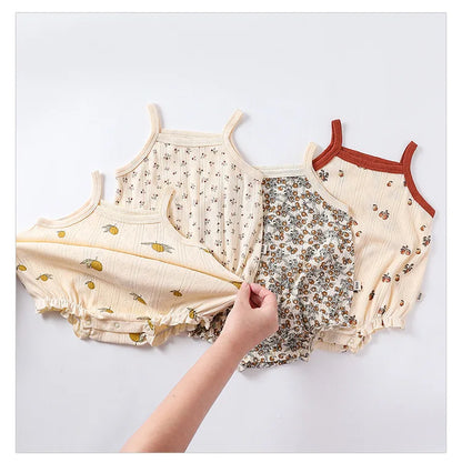 0-24m Neugeborenes Kind Baby Stram pler Mädchen Jungen Sommerkleid ung ärmel los schulter frei Overall niedlichen süßen Bodysuit Outfit.