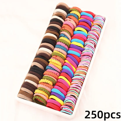 1Pack Girls Colorful Hair Bands Set Nylon Elastic Rubber Band Children Ponytail Holder Scrunchies Kids Hair Accessories.