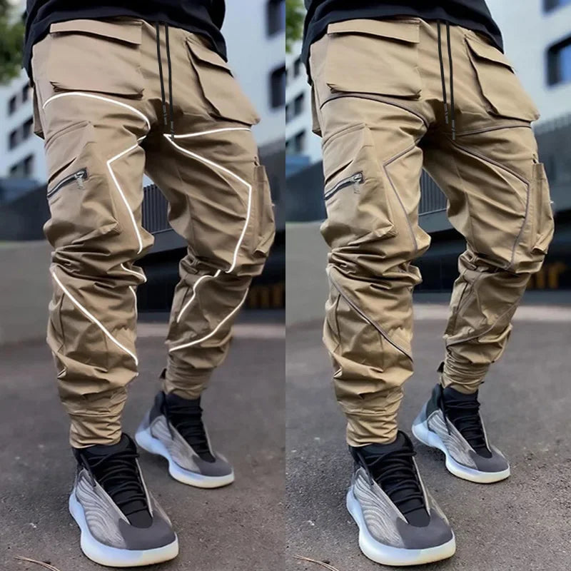 Men's Reflective Cargo Pants 2025 New Hip Hop Casual Joggers Trousers Multi-Pocket Men Sweatpants Streetwear Sports Pant M-3XL.