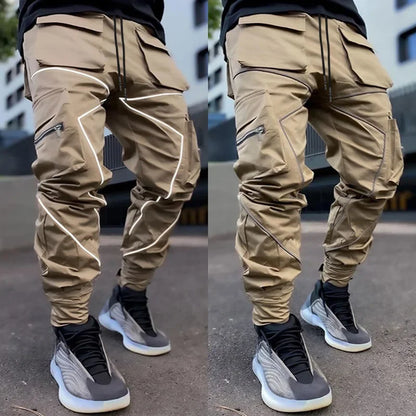 Men's Reflective Cargo Pants 2025 New Hip Hop Casual Joggers Trousers Multi-Pocket Men Sweatpants Streetwear Sports Pant M-3XL.