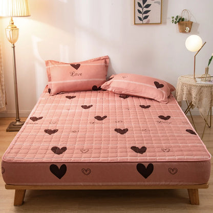 WOSTAR Thicken quilted mattress protector cover couple luxury double bed elastic fitted sheet style king size protection pad 180.