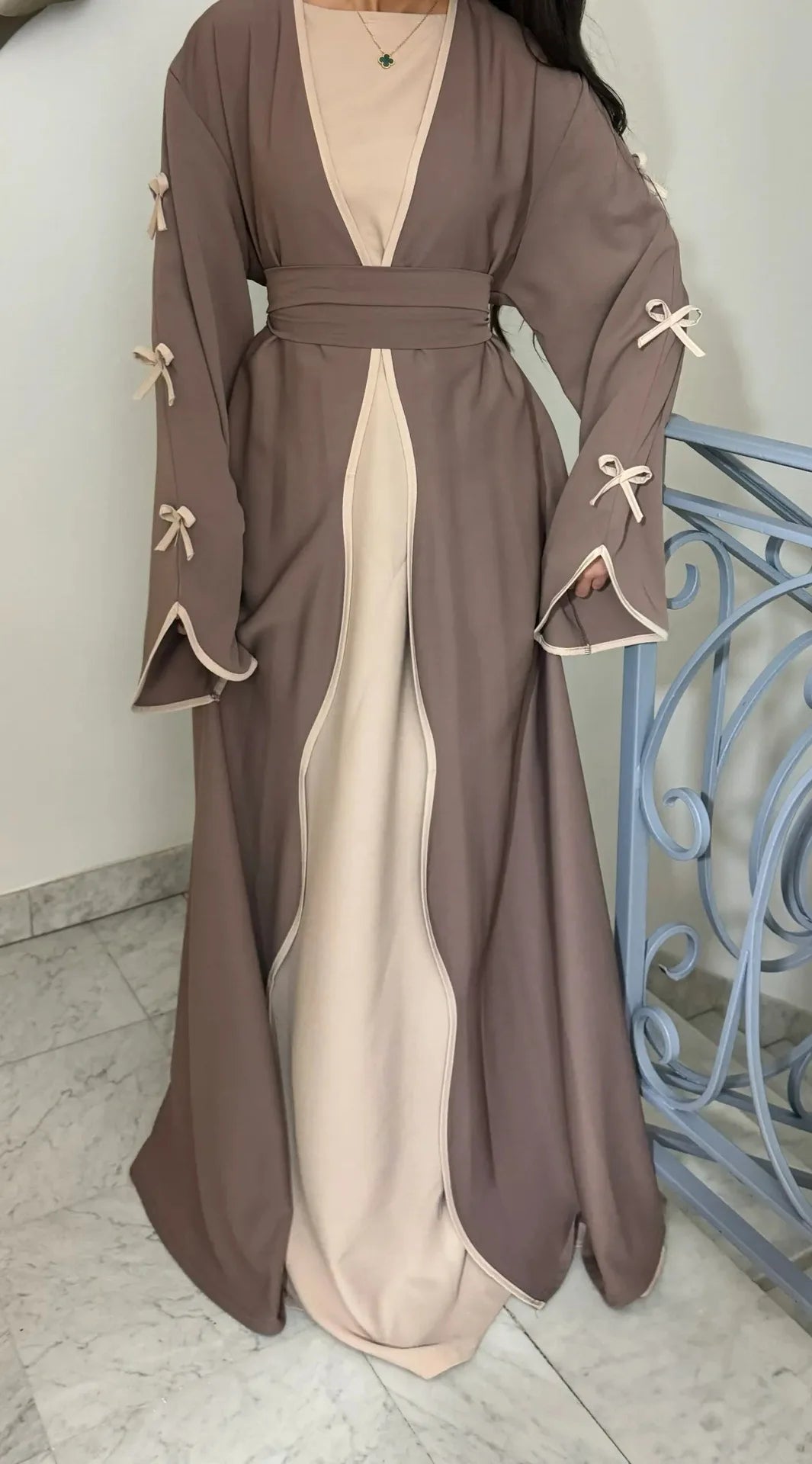 Eid Bow Abaya Women Cardigan Dress Muslim Party Caftan Robe Jalabiya Morocco Dubai Kaftan Islam Vestidos Largos Ramadan 2025.