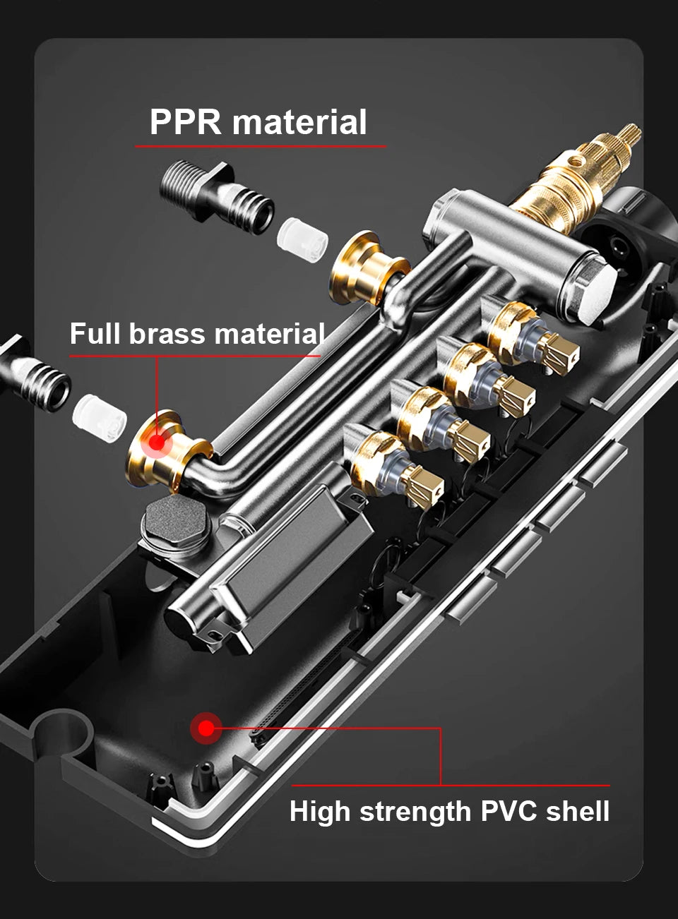 VGX LED Digital Shower System Modern Bathroom Temperature Display Shower Faucet Set Rainlfall Bathroom Mixer Bidet Shower Set