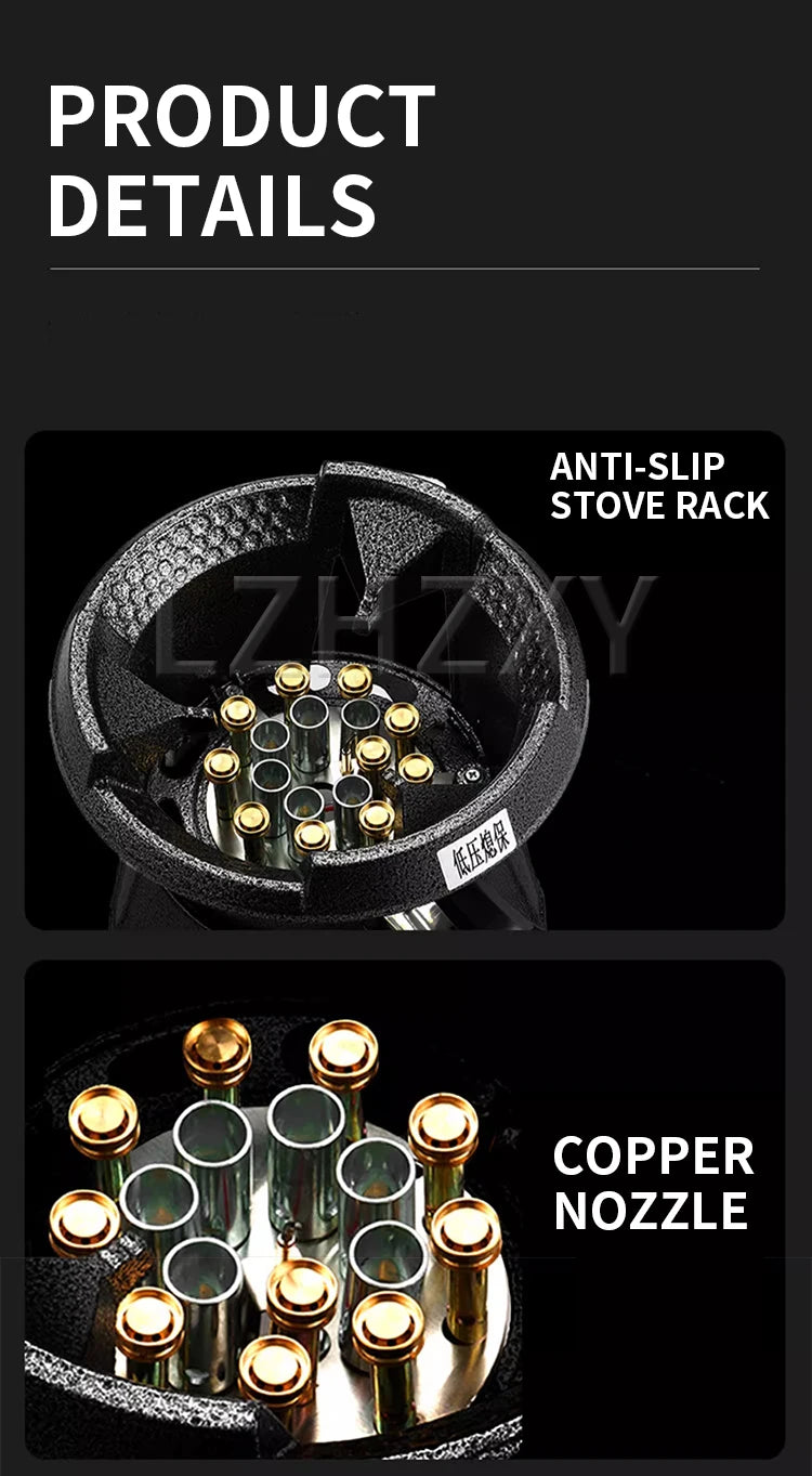 Low-pressure Fierce Fire Gas Stove Commercial Single-hole Liquefied Gas Burner for Hotel Restaurant Energy-saving Gas Cooktop.