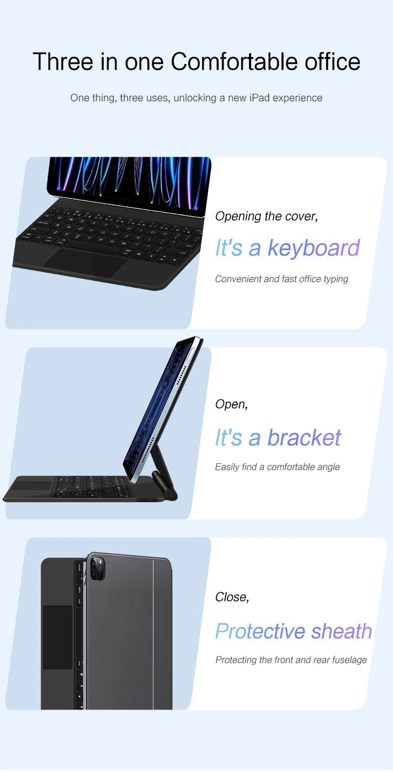 Magic Keyboard for iPad Pro 11 12.9 Air 4 Air 5 for iPad 10th Generation Pro 12.9 6th 5th 4th 3rd Gen Smart Cover Magnetic Case