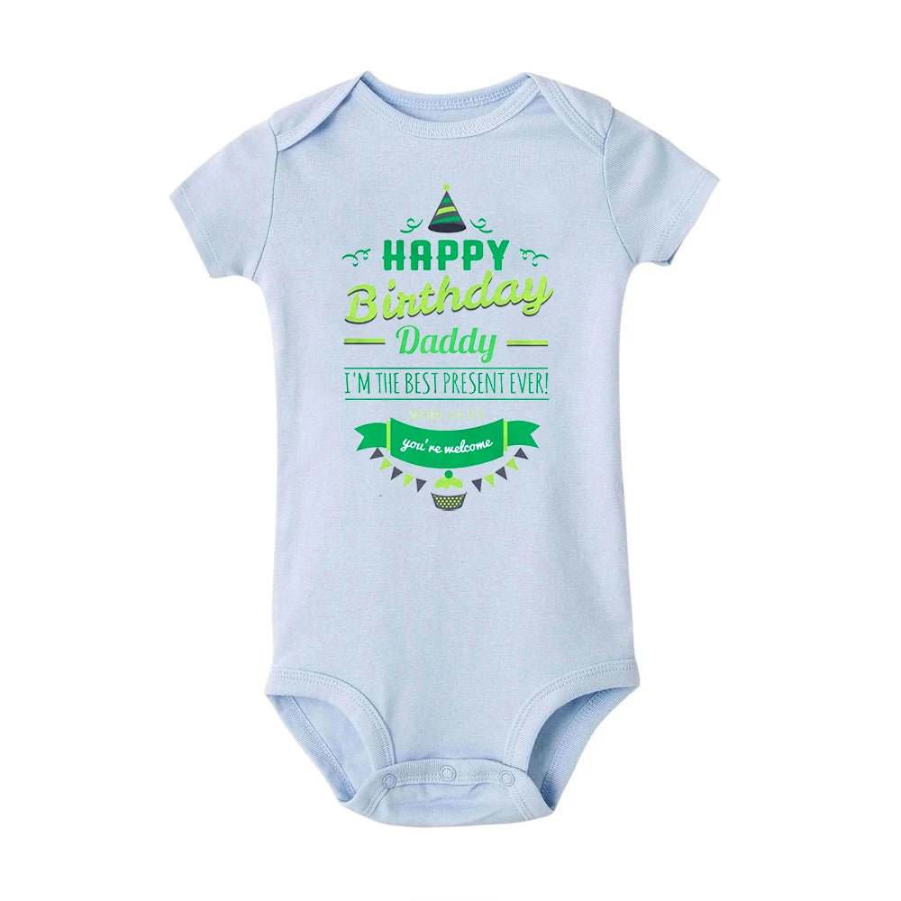 Alles Gute zum Geburtstag Papa Neugeborenes Baby Body Geschlechtsneutrale Babyartikel Säuglingskleidung Zwillinge Outfit Strampler Vater Geburtstagsgeschenk