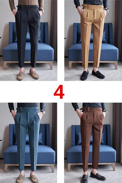 Navy Men's Suit Pants, White Black Trousers, Gray Khaki Pantalones Hombre Fashion Slim Male Pant, 28 29 30 31 32 33 34 36.