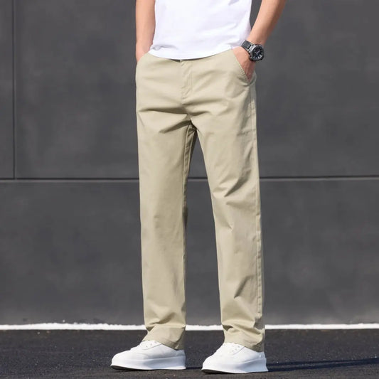 2025 Stretch Men Pants Straight Fit Cotton Golf Trouser Male Spring Summer Formal Dress Office Work Casual Black Navy Blue Khaki.