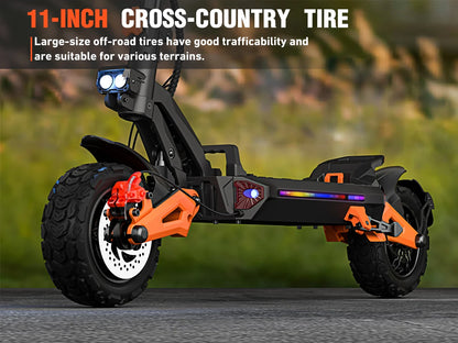 Dual Motor Powerful Electric Scooter, 80km Range, Load 200kg, Foldable Fast Electric Scooter for Heavy Adults.