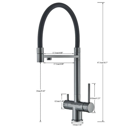 Wanmivezlo Kitchen Water Filter Faucet Dual Spout Pure Drinking Water Mixer Tap Rotation Water Purification Taps