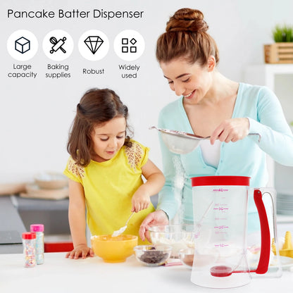 Batter Separator Easy to Use 900ml Pancake Batter Dispenser Reusable Batter Dispenser Set with Mousse Rings Spatula.