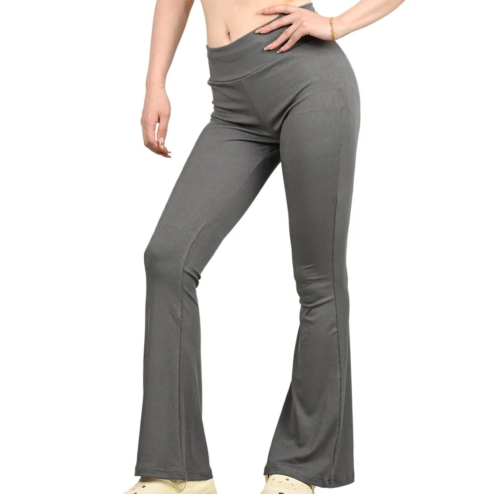 Woman Spring Summer Cinching Hip Lifting Fitness Exercise Elastic Bell Bottom Pants Women Casual Outdoor Running Yoga Pants.