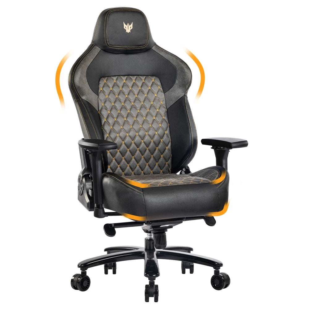 Gaming-Stuhl, Tragkraft 200 kg, verstellbare Armlehnen, 4D-Gaming-Stuhl mit Lordosenstütze, Chefsessel, ergonomischer Bürostuhl