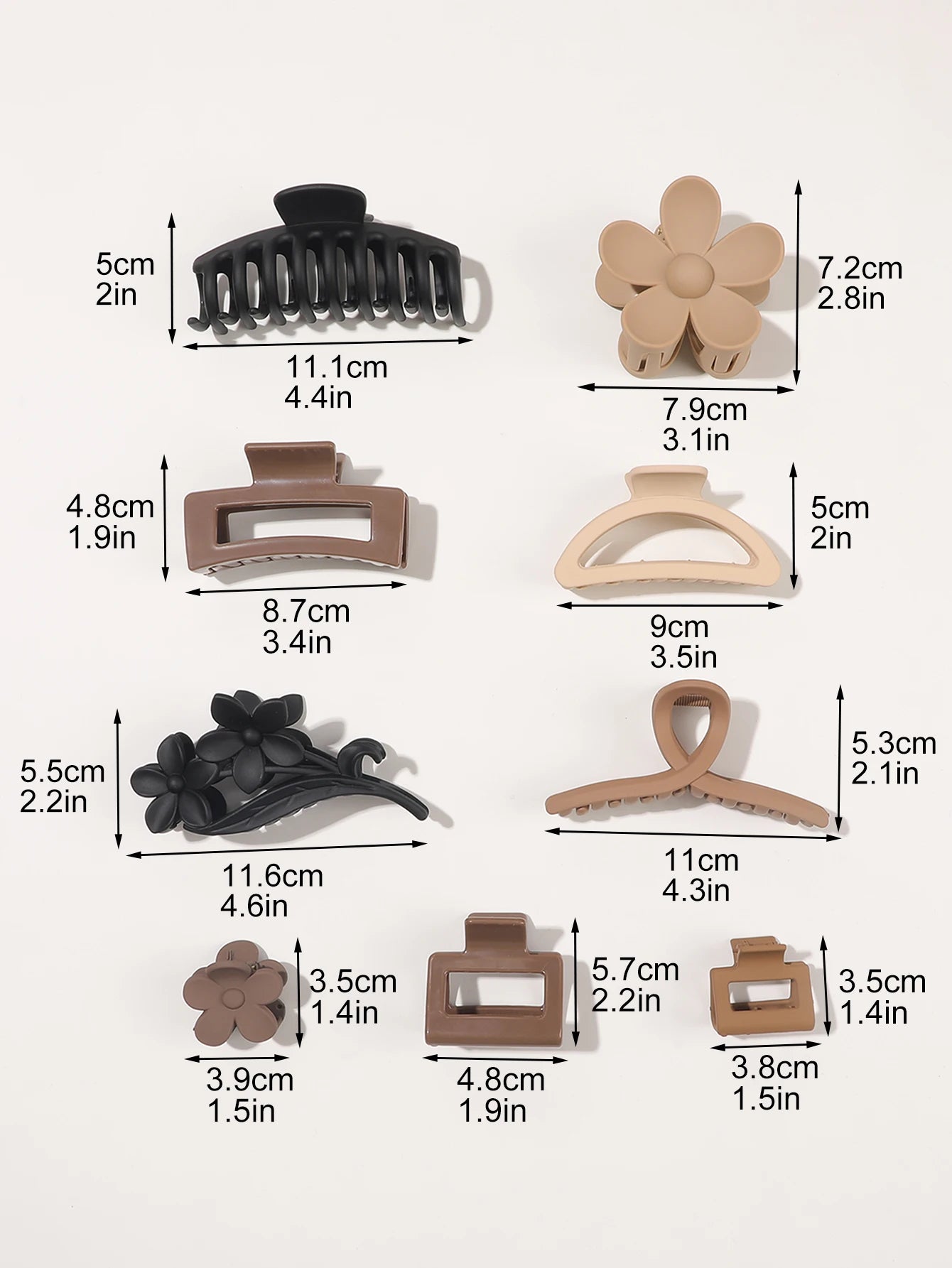 7/8Pcs Neutral Color Hair Clips for Women 4.7Inch Large Hair Claw for Thin Thick Hair,Big Matte Banana Clip,Strong Hold jaw clip