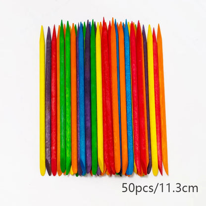 20/50/100pcs Nail Cuticle Pusher Wooden Design Drawing Painting Stick Remover Orange Wood Sticks for Nail Art Tools